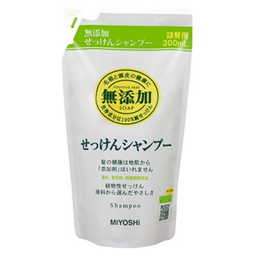 MIYOSHI 白色無添加洗髮精-補充包 300ml    4904551100218
