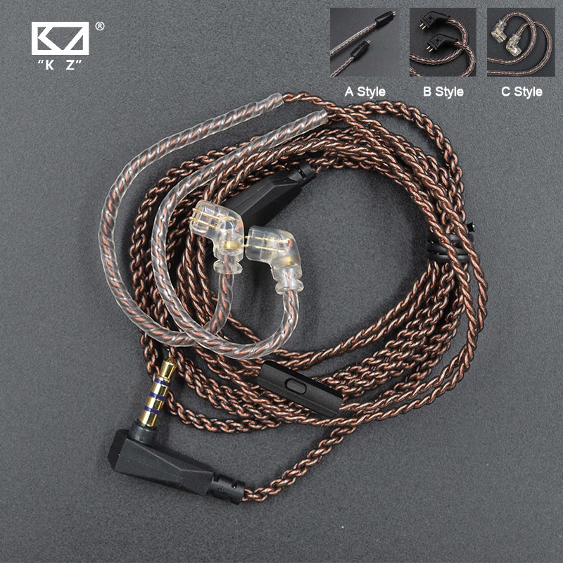 Kz 電纜 ZSN Pro 原裝可更換線帶 3.5mm 2Pin 0.75mm 連接器無氧銅用於 CCA C12 KZ