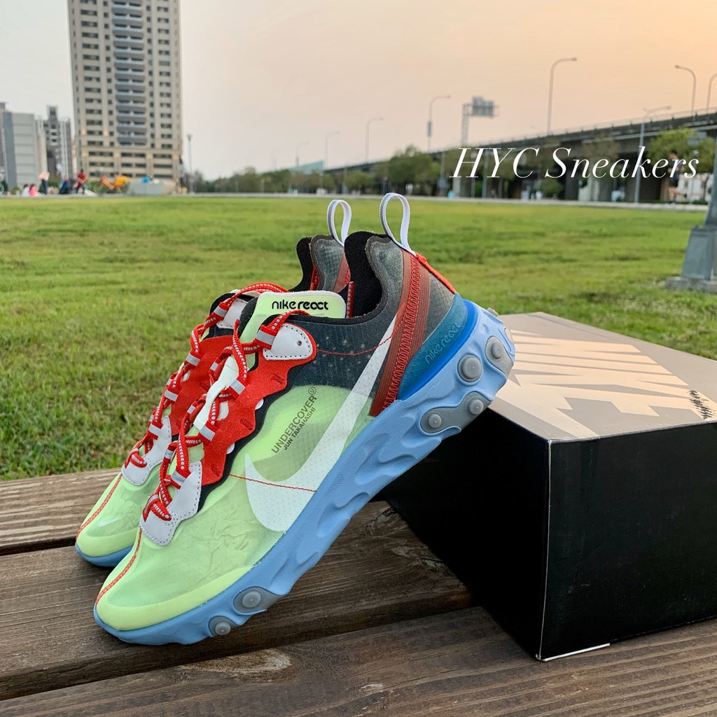 [HYC] REACT ELEMENT 87 / UNDEROVER 螢光綠藍 US7.5 BQ2718-700 全新