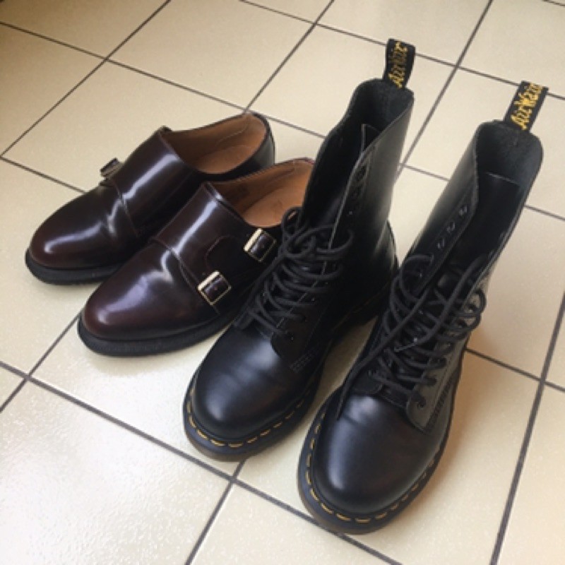 ［降價］Dr.martens 1490 10孔 馬汀靴 &amp; Monk 櫻桃紅 孟克鞋