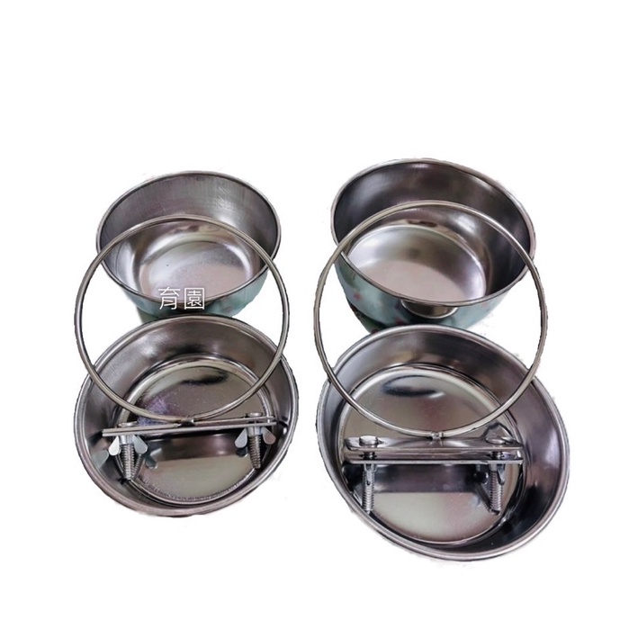 寵物碗/白鐵不鏽鋼碗/掛籠碗架組-寵物籠專用碗