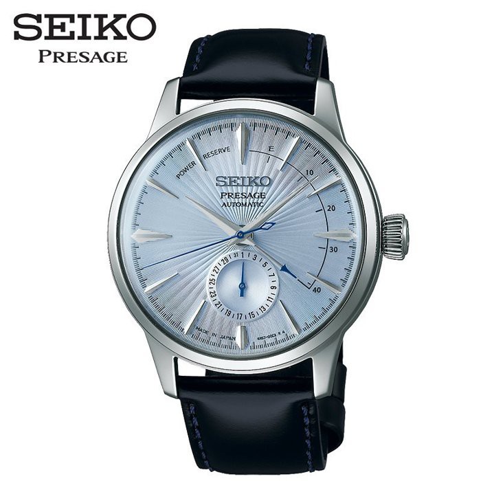 SEIKO SSA343J1《調酒師系列機械錶 100%日本製》41mm/中央動力儲存顯示/箱型鏡面/藍 SK007