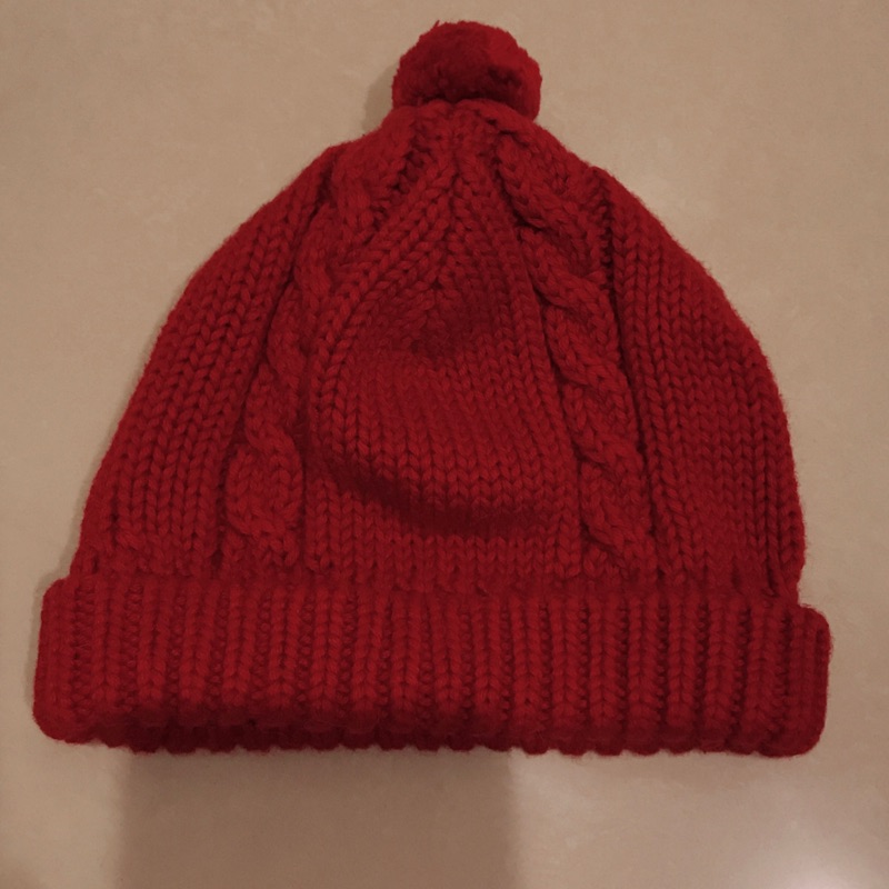 近新 JACADI 紅色毛帽 尺寸47