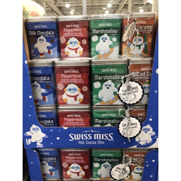 Costco 代購-聖誕節可可粉禮盒組（4罐/782g)Swiss miss