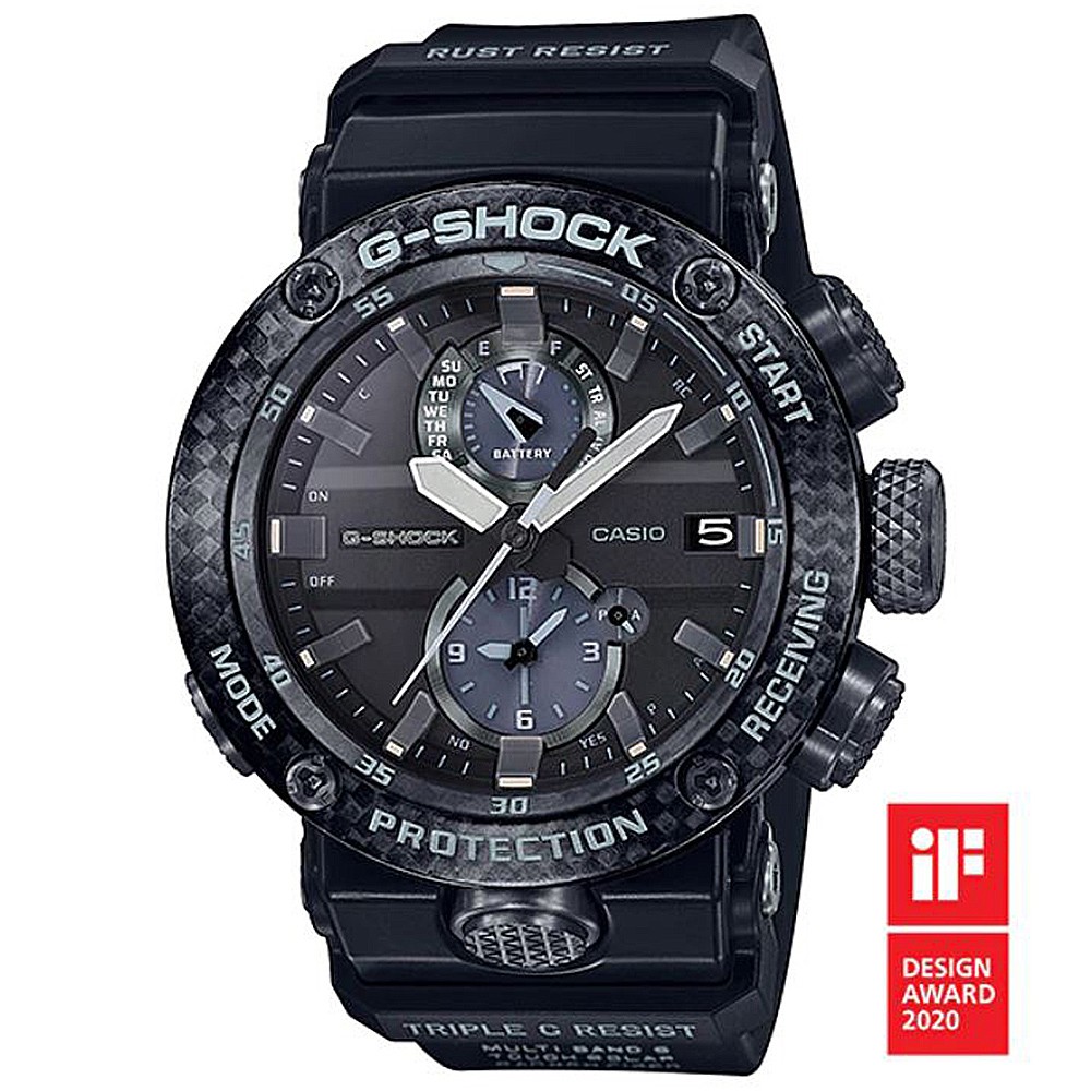 【CASIO】G-SHOCK 3G新一代輕巧強韌藍寶石鏡面電波太陽能藍芽飛行錶(GWR-B1000-1A)正版宏崑公司貨