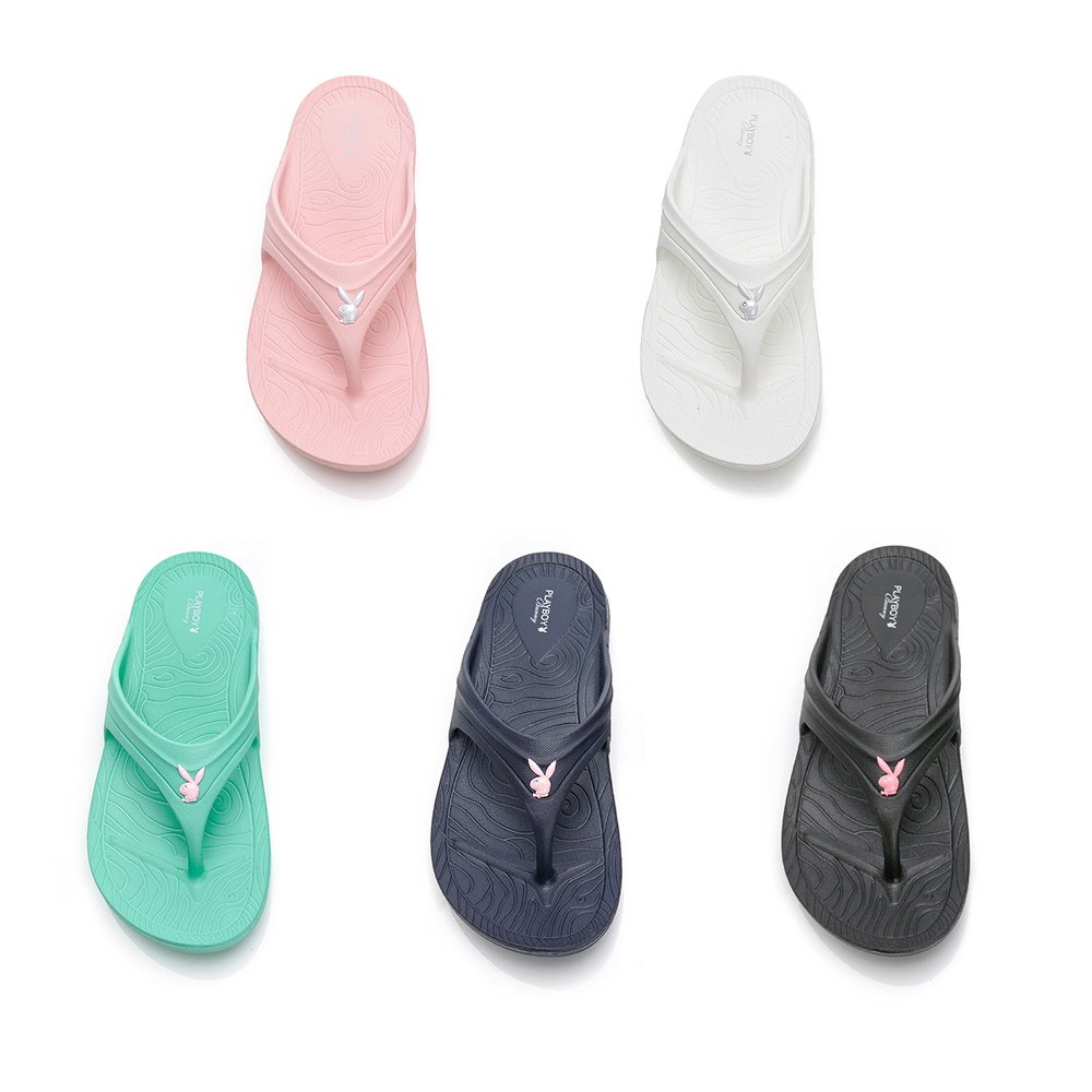 PLAYBOY  Zero gravity 3D隱形氣墊夾腳拖鞋-藍綠/白/粉/藍/黑 (YT810)