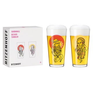 【德國RITZENHOFF+】FARBKNALL 時尚圖騰啤酒/萬用對杯-共3款《泡泡生活》玻璃杯 酒杯 德國製