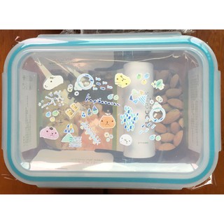 [全新] 韓國 NEOFLAM 水豚君 密扣 分隔 耐熱 玻璃 保鮮盒 570ml