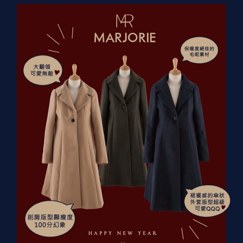 Marjorie 50年代傘外 大衣 藍色款 尺寸F