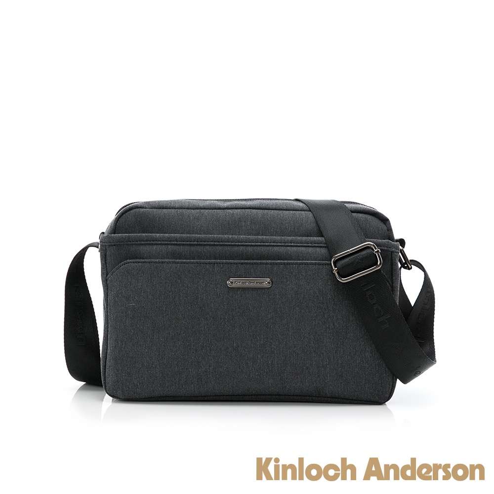 【Kinloch Anderson】Force極簡造型多隔層斜側包 黑色