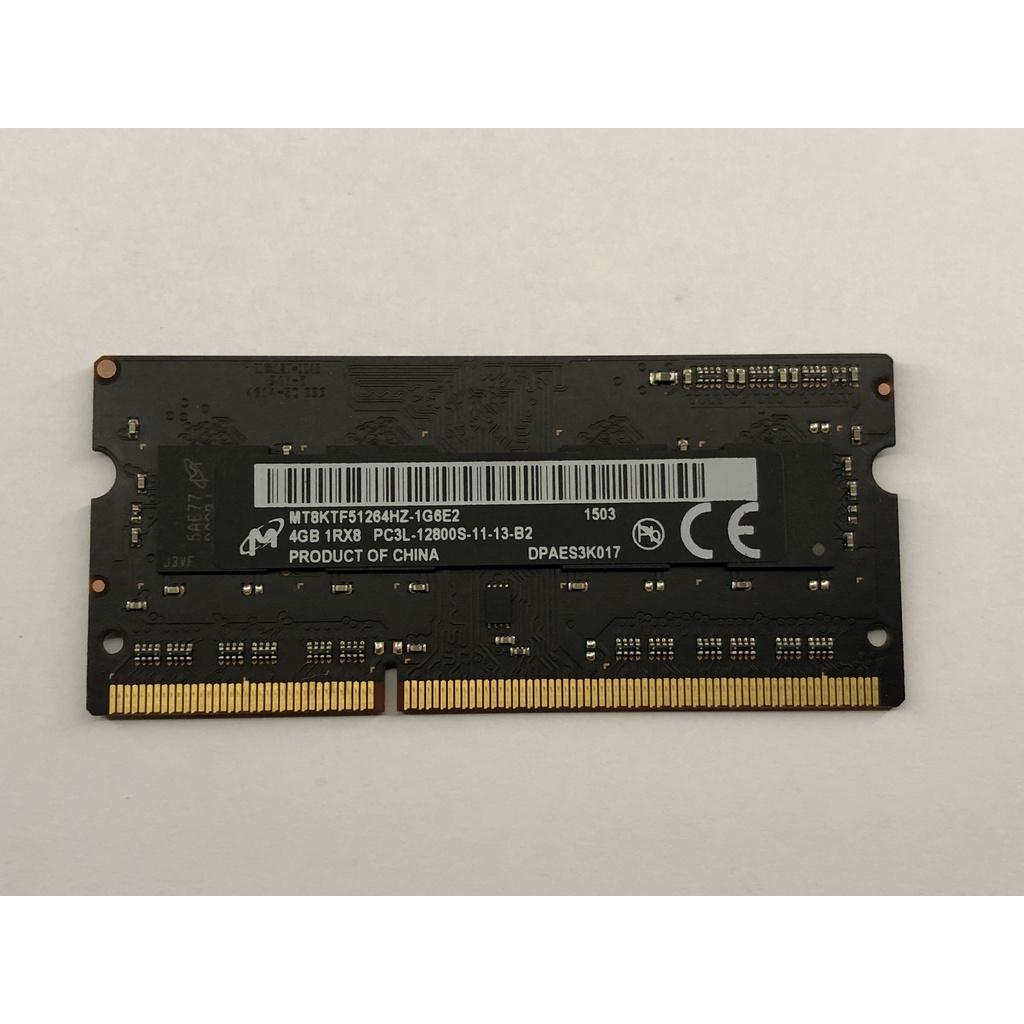 美光筆電記憶體Micron 4GB PC3L-12800 DDR3 1600Mhz SODIMM Ram 適用iMac