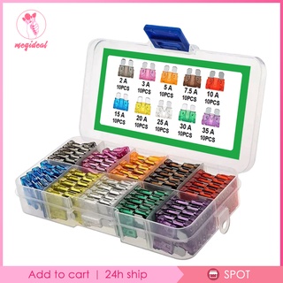 [MEG] 汽車保險絲 100pcs 各種標準刀片保險絲組 2A 3A 5A 7.5A 10A 15A 20A 30A