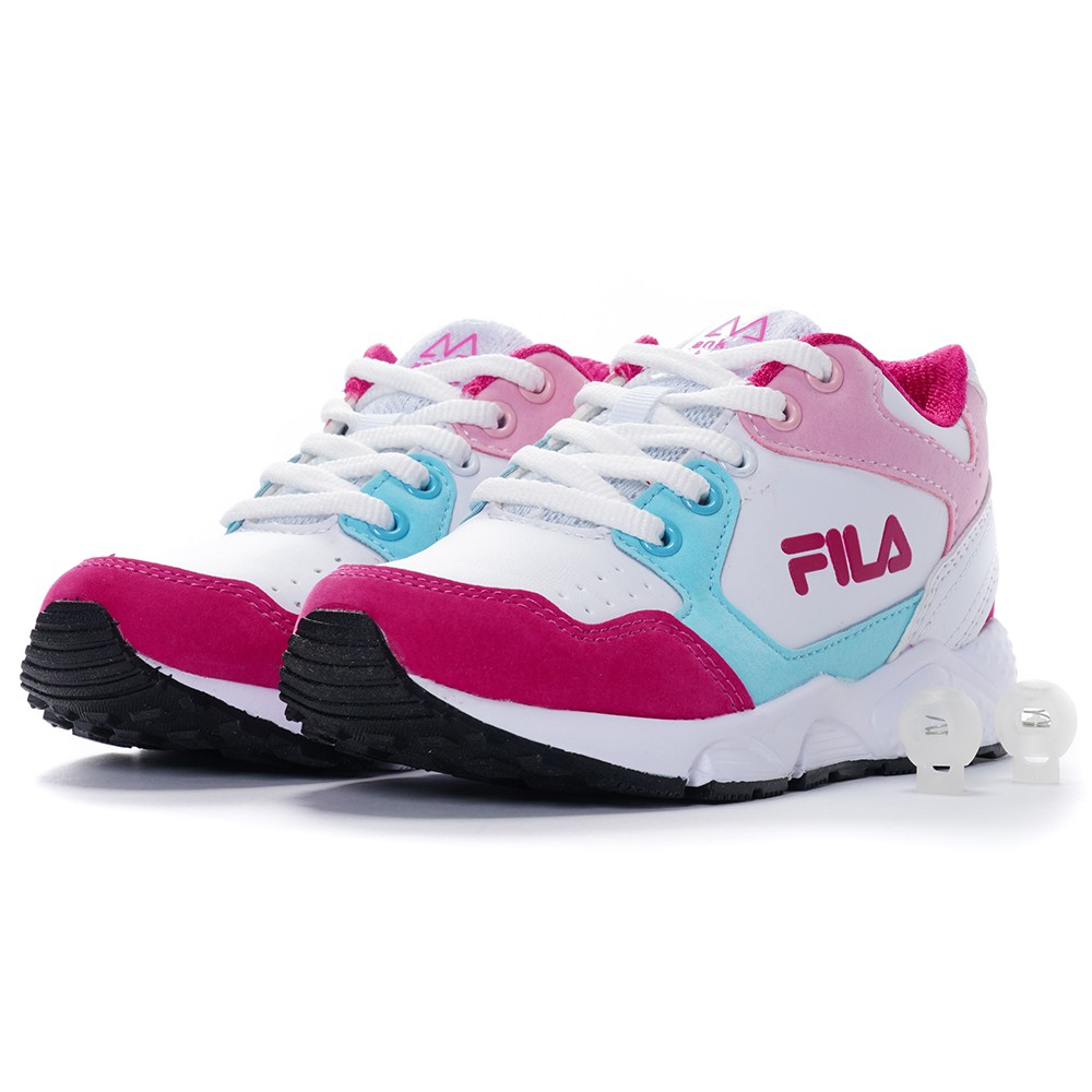 FILA 兒童鞋 機能運動鞋 桃粉藍 3-J808T-155