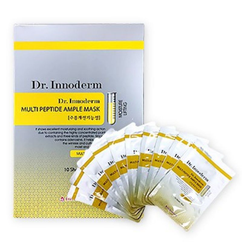 【Dr. Innoderm】韓國原裝進口 醫美用水光修復抗皺面膜 10片/盒 (抗皺金) 安瓶面膜