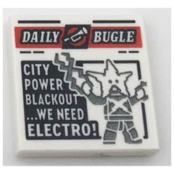 LEGO 76178 白色 2x2 號角日報 "CITY POWER BLACKOUT WE NEED ELECTRO"
