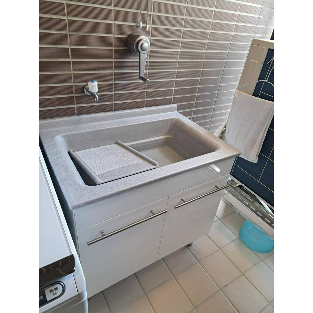 【IDEE】S-780WI-203亞特蘭人造石。人造石水槽。洗衣板。陽洗台。洗衣台。洗衣檯。洗衣槽。檯面櫃。浴櫃~台灣製