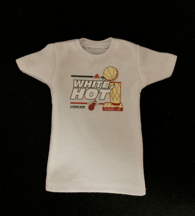 自製 1/6 球衣 T 恤詹姆斯韋德邁阿密熱火 2013 年錦標賽官方 T 恤
