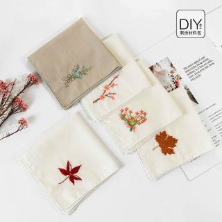限時下殺新款 diy手帕全套材料包 手工刺繡材料包 初學創意情人節禮物手絹 手巾 自繡十字繡 毛線繡