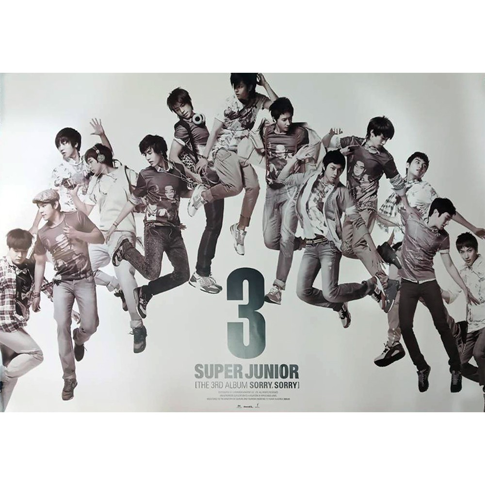 Kpop Super Junior Official Album Poster Sorry Sorry SJ SuJu