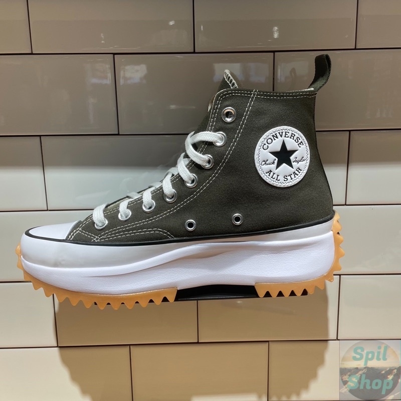 【Spil_shop】現貨 Converse RUN STAR HIKE 軍綠 帆布鞋 厚底 增高  171667C