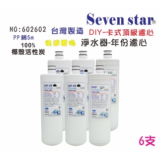 OCEAN濾心卡式PP綿質活性炭濾心套裝組  淨水器 RO 廚房 貨號602602 Seven star淨水網