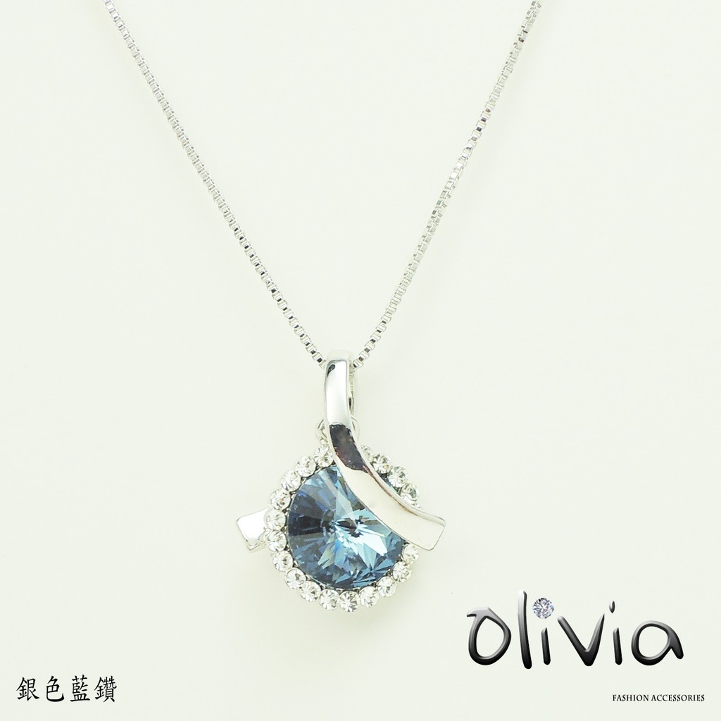 現貨 Olivia Fashion 施華洛世奇水鑽單顆方晶鋯石人字墬飾設計款厚鍍14K金鎖骨鍊 項鍊 【GE00255】