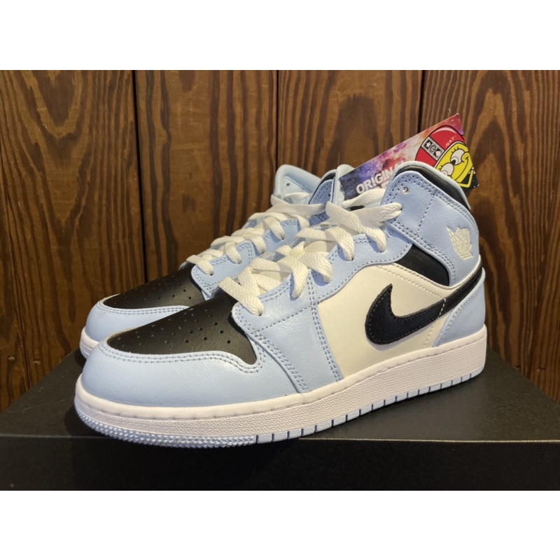{OGC} NIKE AIR JORDAN 1 MID GS 大學藍 北卡藍 藍黑 高筒 喬丹 555112-401