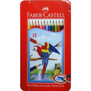 Faber-Castell 輝柏水性色鉛筆紅色精緻鐵盒裝12色組*115913