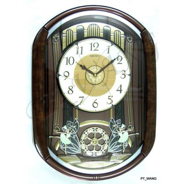 《 精準鐘錶 》日本 精工SEIKO 水晶旋轉擺飾小天使光控音樂報時 時鐘 掛鐘 QXM297B，QXM297