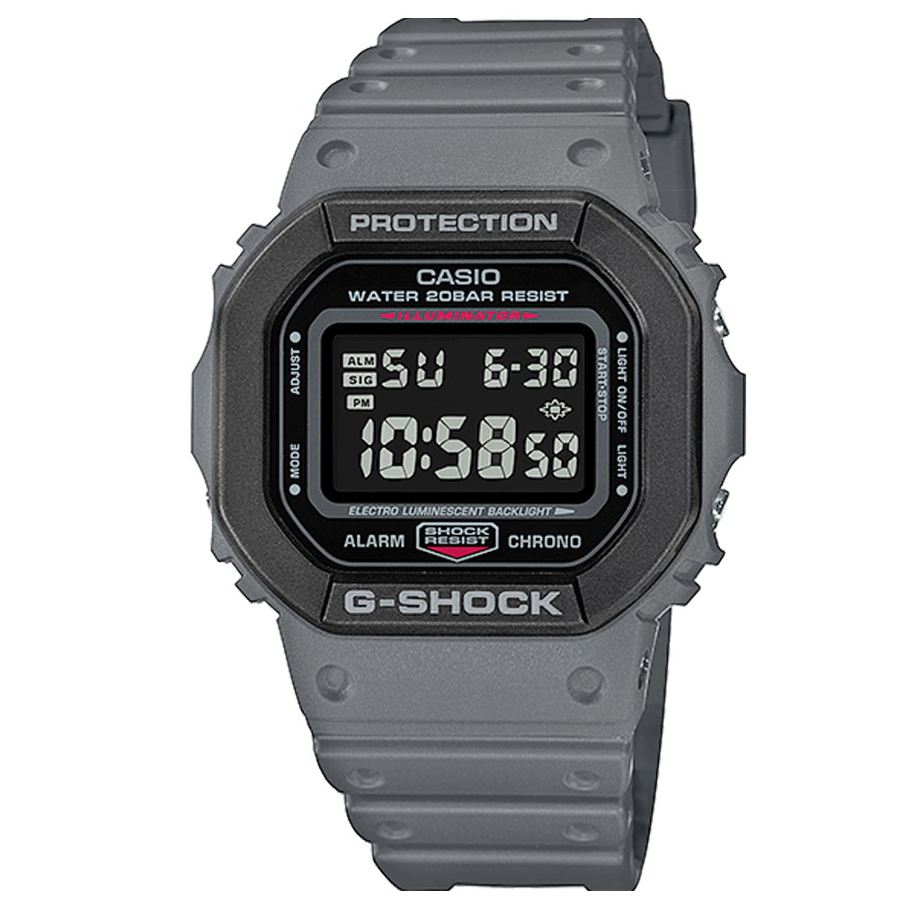 G-SHOCK CASIO /卡西歐 經典方型 電子液晶 防水 橡膠手錶 深灰色 / DW-5610SU-8 /44mm