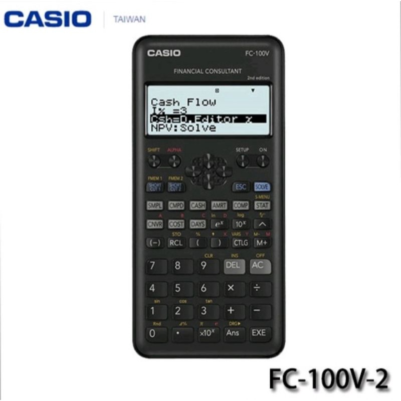 &lt;秀&gt;CASIO專賣店附保證卡及發票第二代財務型商用計算機FC-100V-2 公司貨保固 2年 附中文說明書