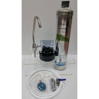 【寶寶淨水】新貨EVERPURE美國原廠H-104除水垢濾芯 開發票無保固+臺製濾頭+臺製三叉鵝頸(單道淨水器 )