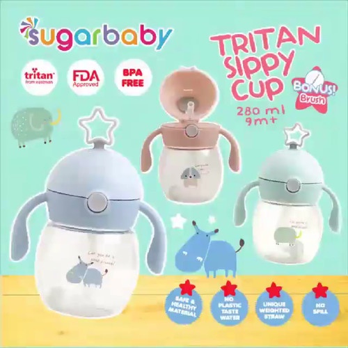 Sugar baby Tritan 吸管杯星星兒童奶瓶 280 毫升 9 個月