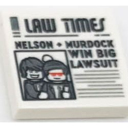 LEGO 76178 白色 2x2 號角日報 NELSON + MURDOCK WIN BIG LAWSUIT 印刷磚
