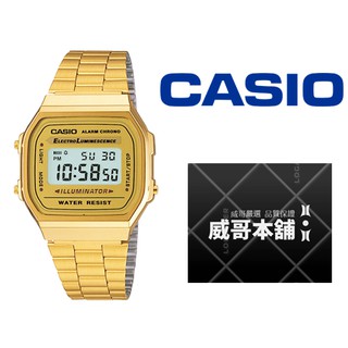 【威哥本舖】Casio台灣原廠公司貨 A168WG-9W 全金復刻中性錶 A168WG