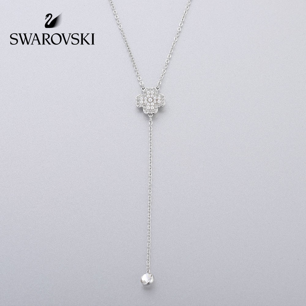 #限時免運費#Swarovski 施華洛世奇  珍珠幸運草Y字項鍊  5409463