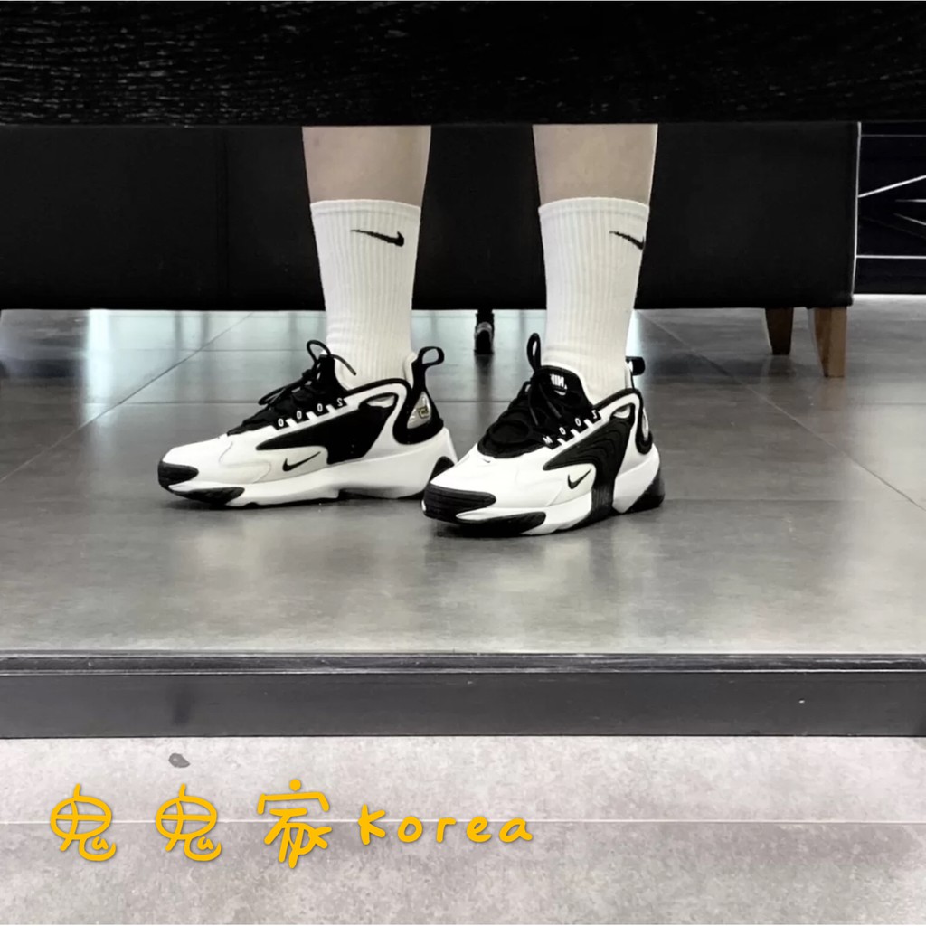 韓國代購NIKE ZOOM 2K AO0354-001 白黑撞色老爹鞋運動鞋氣墊男女鞋| 蝦皮購物