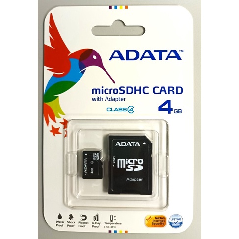 威剛 Adata microSDHC Class 4 4GB記憶卡（附轉卡）