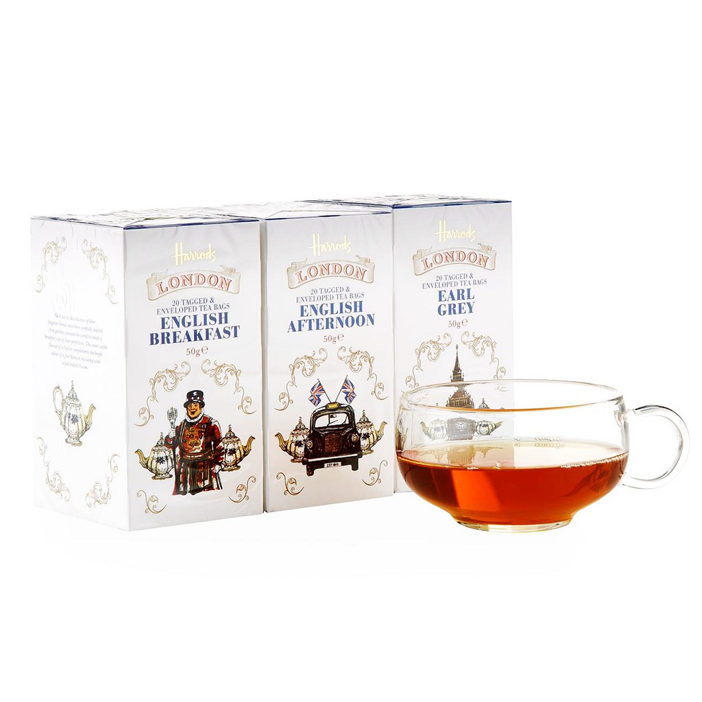 Eustore現貨 Harrods英國哈洛德百貨茶包入茶葉限量插畫倫敦禮盒 英式早餐茶 英式下午茶 伯爵茶 歐美代購 蝦皮購物