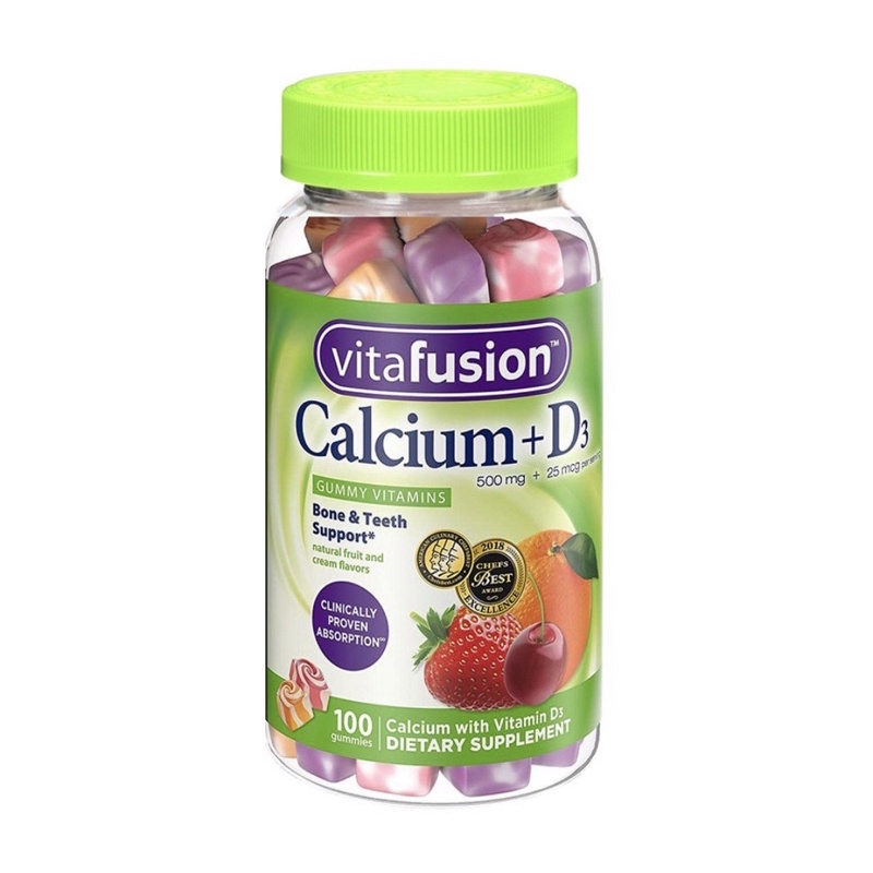 【現貨】Vitafusion 鈣+D3 鈣軟糖 鈣片 500mg 100顆