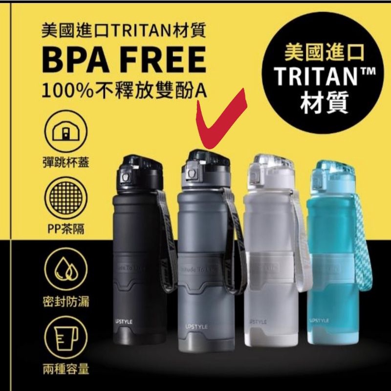 美國進口Tritan材質運動水壺-1000mL(進口健身水壺 環保水壺 耐摔瓶 BPA FREE)