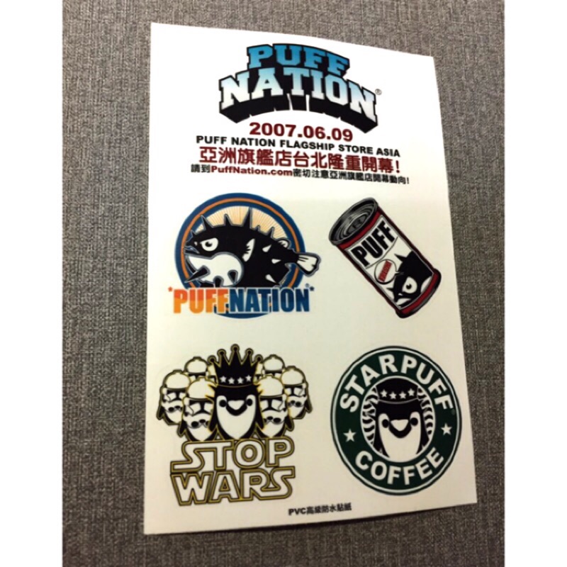 PUFF NATION 絕版 PVC防水貼紙 行李貼 蝦皮購物
