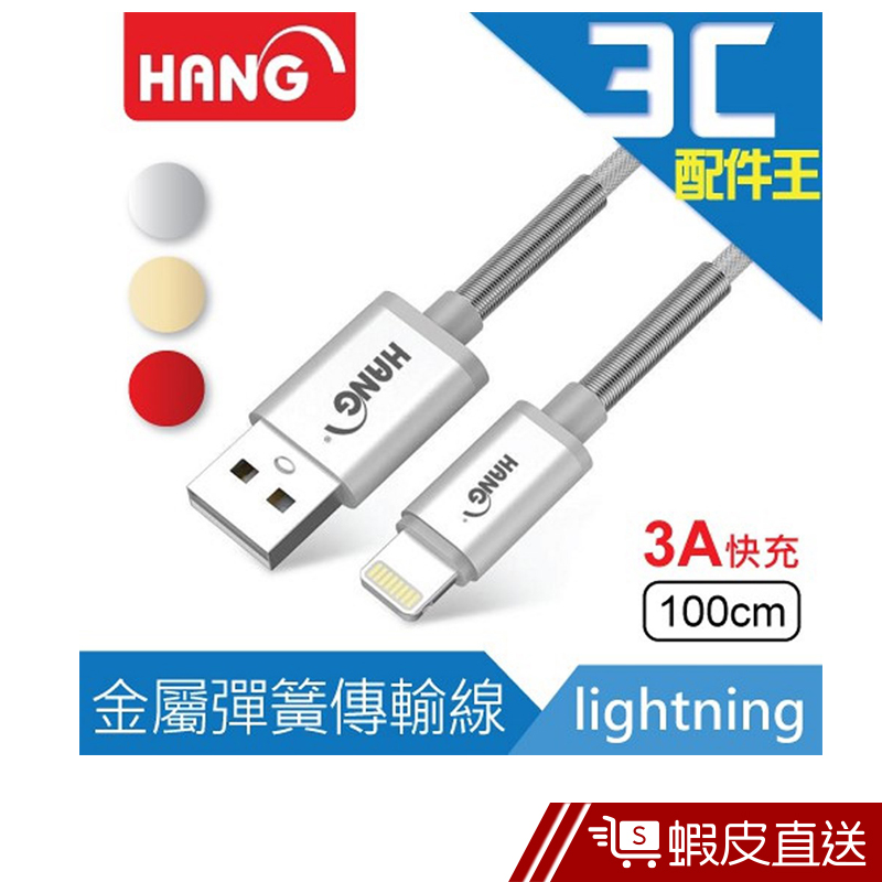 HANG Z16 Lightning 金屬彈簧3A快速充電傳輸線 Iphone Ipad 快充 實測 另售其他規格 現貨