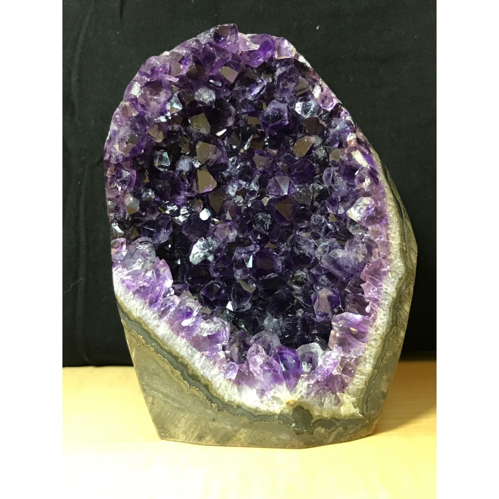 「編號1」紫水晶 晶鎮 烏拉圭 藍瑪瑙線 ESP