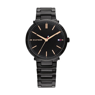 【Tommy Hilfiger】1782409 雅緻時尚 簡約大三針 鋼錶帶女錶 34mm 黑/玫瑰金 台南 時代鐘錶
