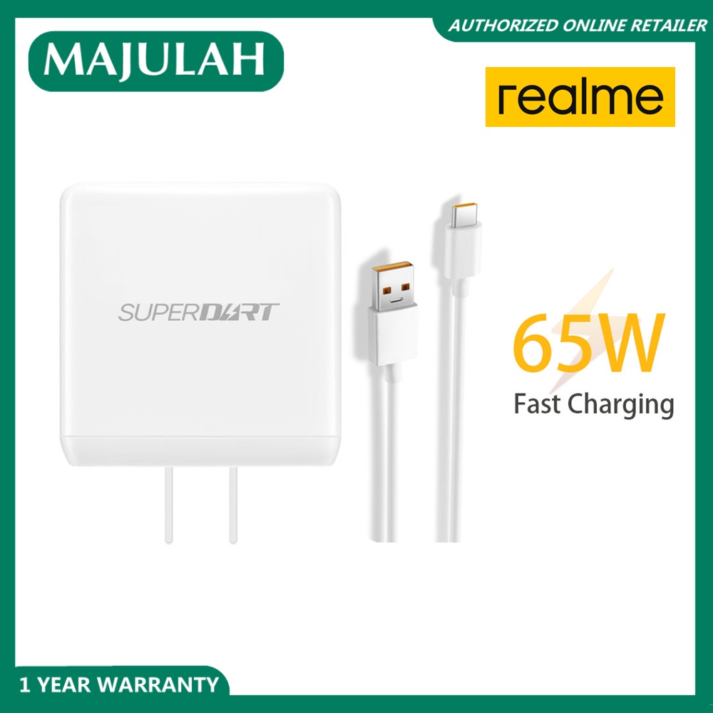 DimV Majulah Realme 65W SuperDart充電器USB轉C型快速充電套裝，適用於Realme