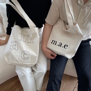 現貨 韓國代購🇰🇷 Mucu&Ebony m.a.e logo bag 品牌LOGO雙面帆布袋/側背包/肩背包/環保袋