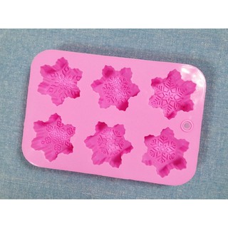 【FloraDesign 花樣雪花6格模】 矽膠模具 手工皂模具