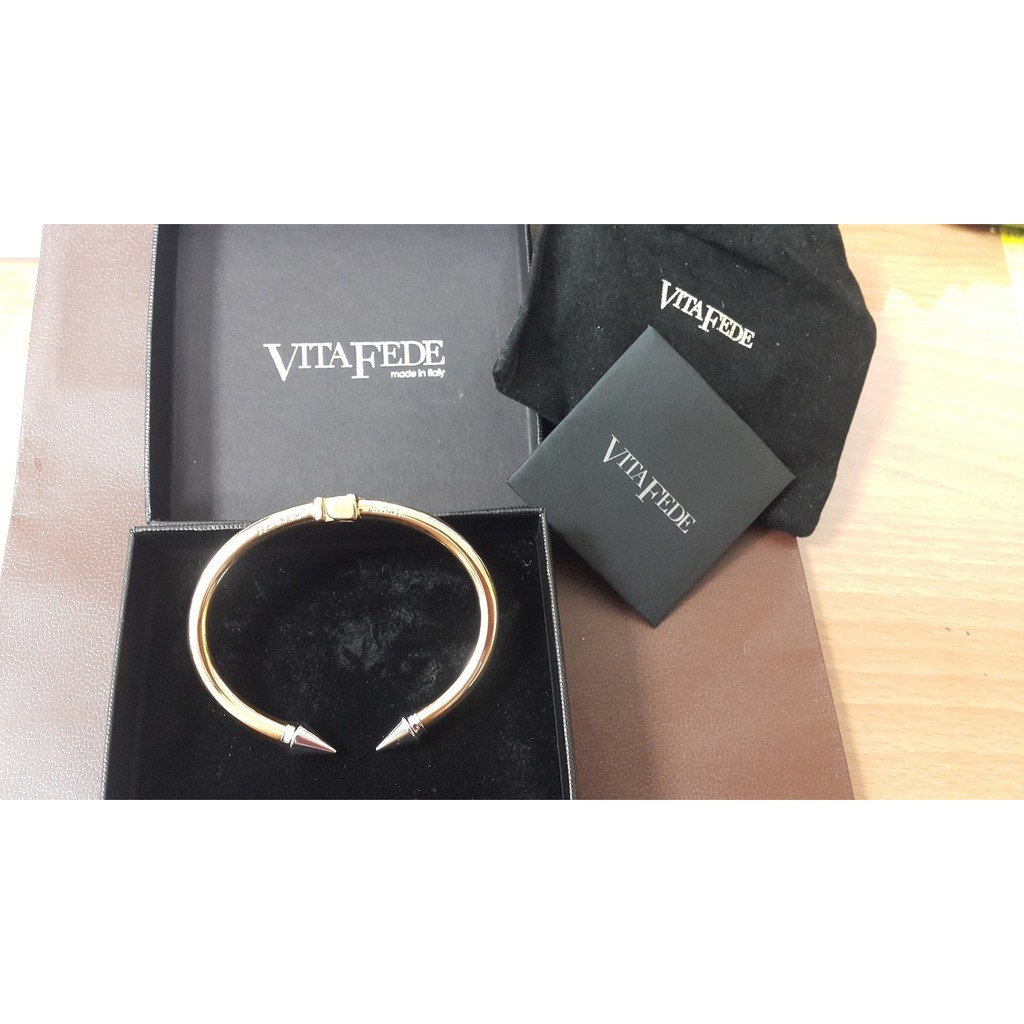 全新真品 Vita Fede mini Titan Bracelet 玫瑰金/銀 雙色 雙釘無鑽手環