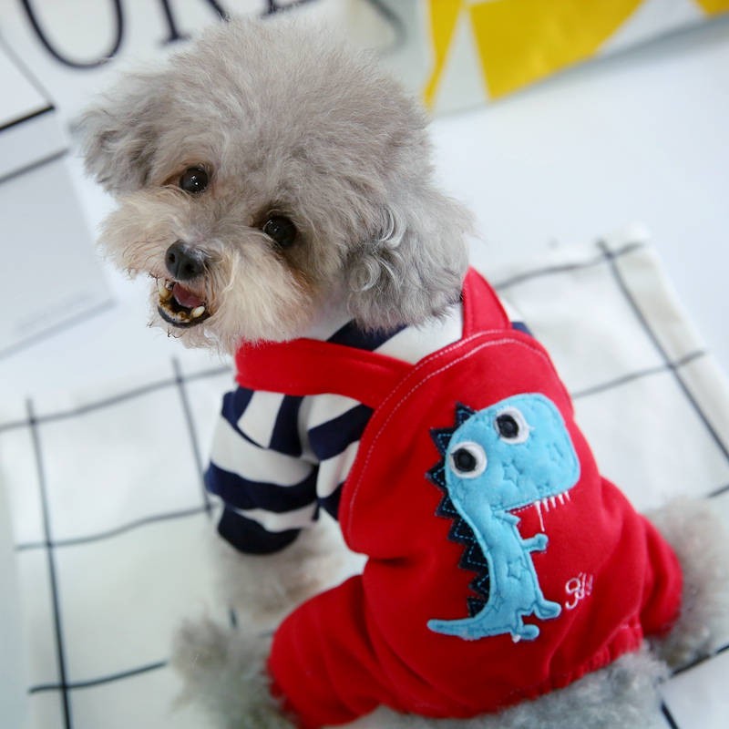 寵物衣服比熊雪納瑞小型犬泰迪小狗狗衣服春秋冬裝四腳恐龍背帶褲狗衣服貓衣服寵物衣服小型犬中型犬大型犬可愛衣服貓寵物服飾